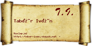 Tabár Iván névjegykártya
